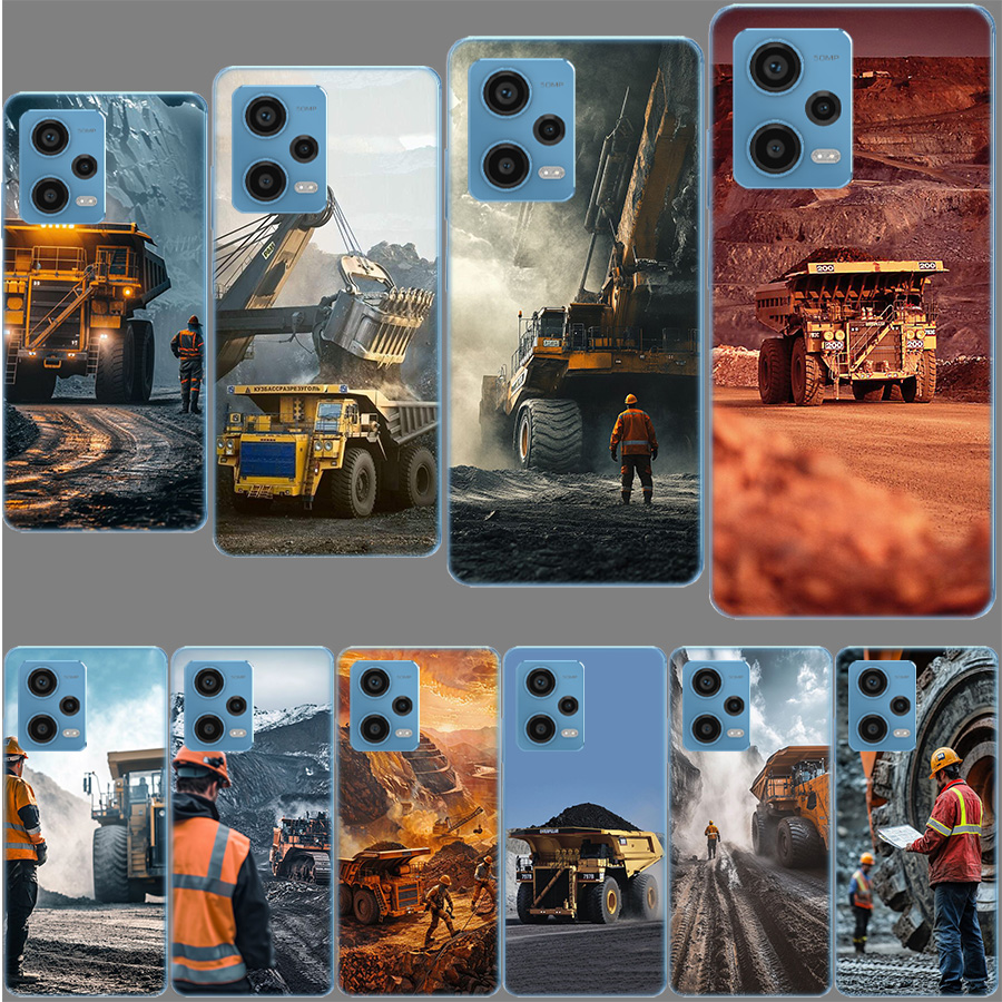 Dump Truck Heavy Equipment - เคสโทรศัพท์ลายรถบรรทุกสำหรับงานหนัก สำหรับ Redmi Note 13 12