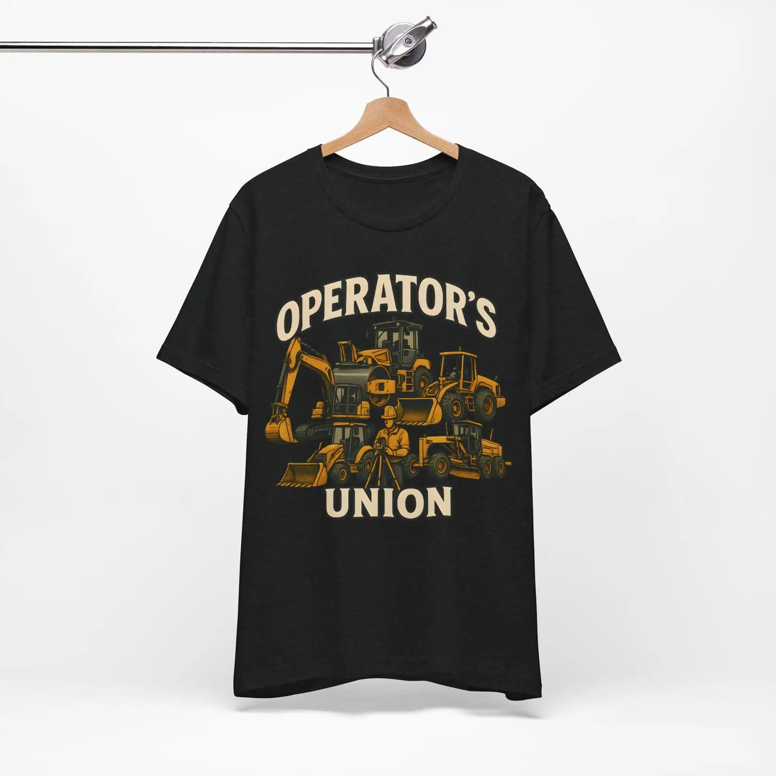 Heavy Equipment Union - เสื้อยืดลายกราฟิกสำหรับคนขับเครื่องจักรหนัก สไตล์วินเทจ ลุคสบายๆ ใส่ได้ทุกเพศทุกวัย เหมาะสำหรับคนงานก่อสร้าง