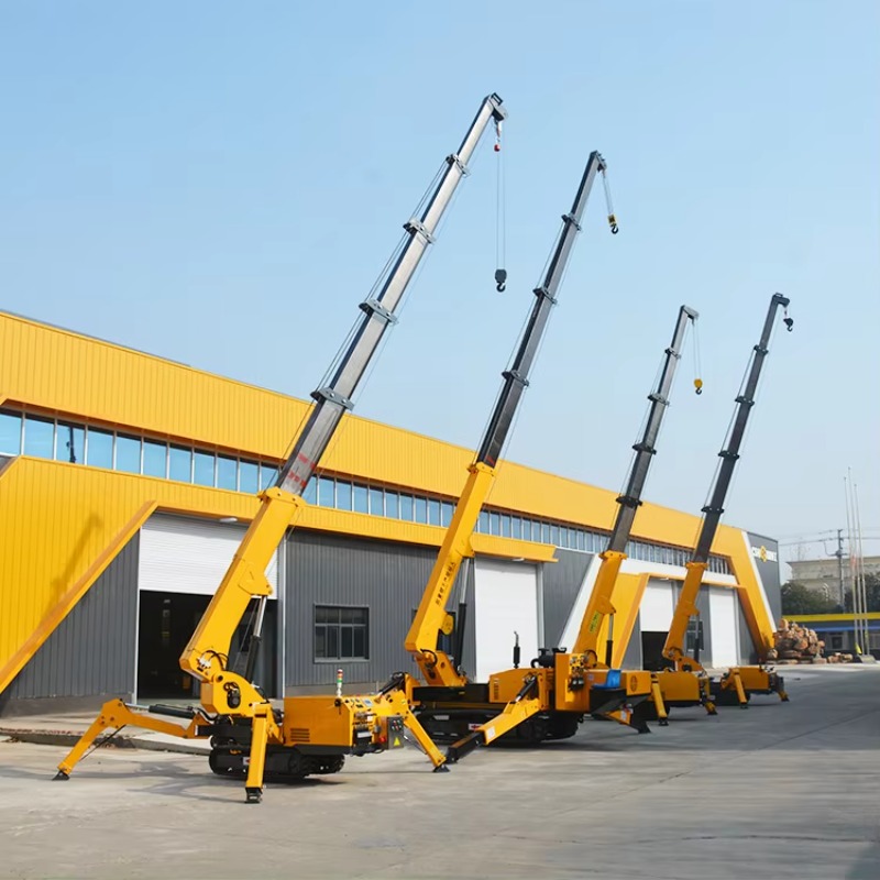 Heavy Equipment Handling - รถเครนไฮดรอลิก 8 ตัน แบบตีนตะขาบขนาดเล็ก สำหรับงานหนัก พร้อมขาตั้ง