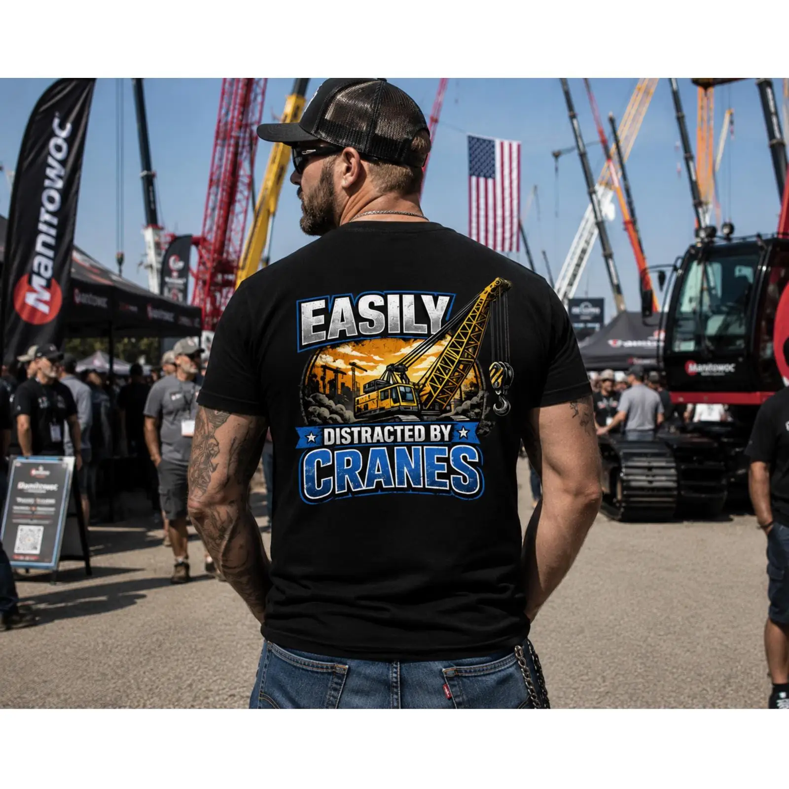 เสื้อยืดลายตลกสำหรับคนชอบเครน  - Heavy Equipment Union บทวิจารณ์และราคา